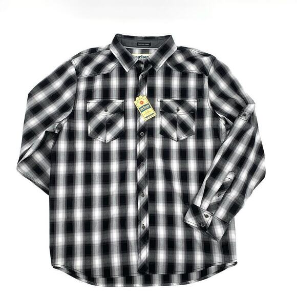 Urban Pipeline NWT Plaid Light Granite Western Button Down Shirt Men’s Size XXL - Picture 1 of 8